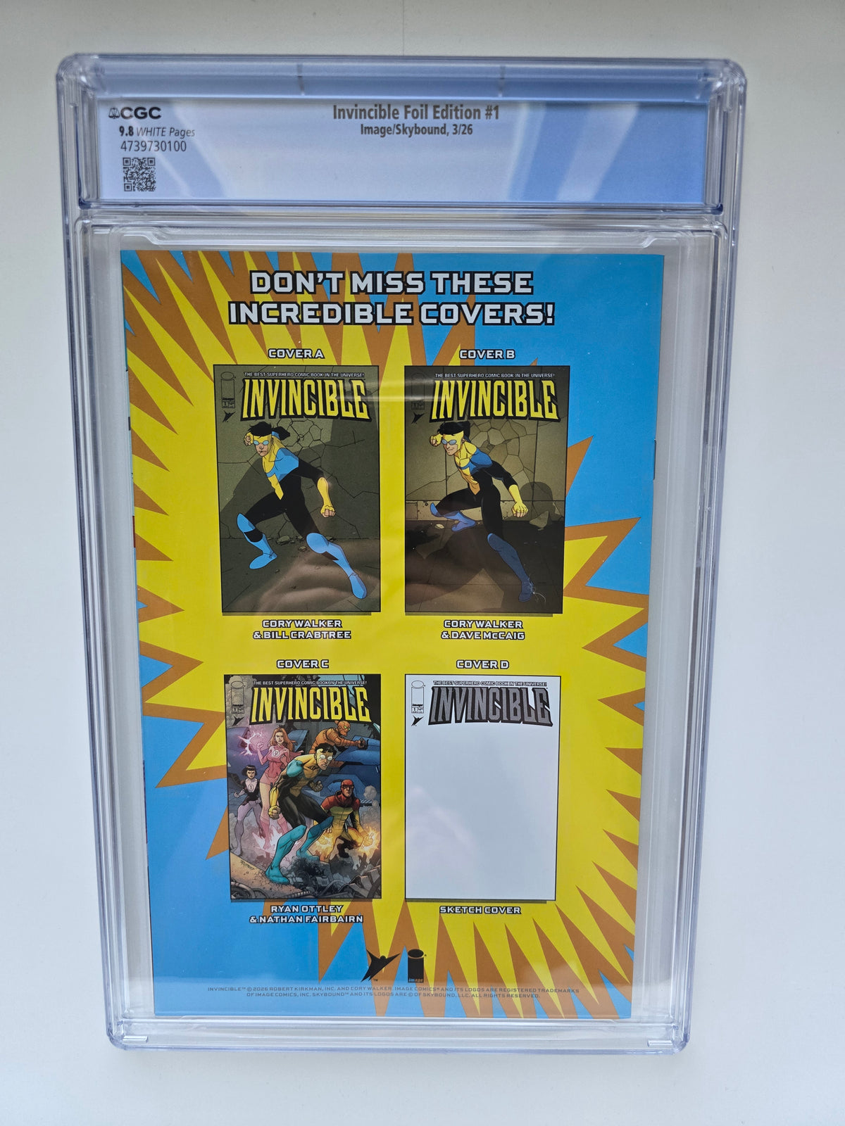 INVINCIBLE #1 FOIL EDITION REPRINT CGC 9.8
