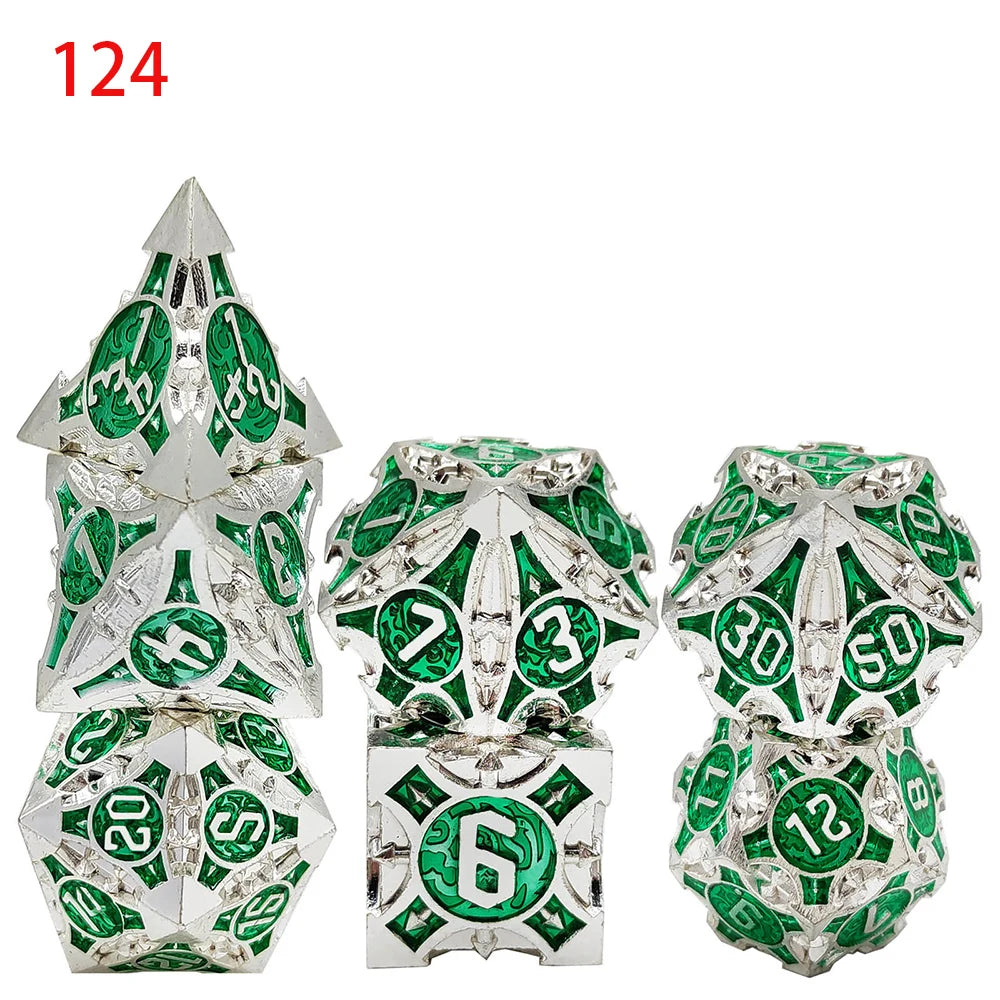 Zinc Alloy Solid Metal Dice DND Polyhedral Dice MTG