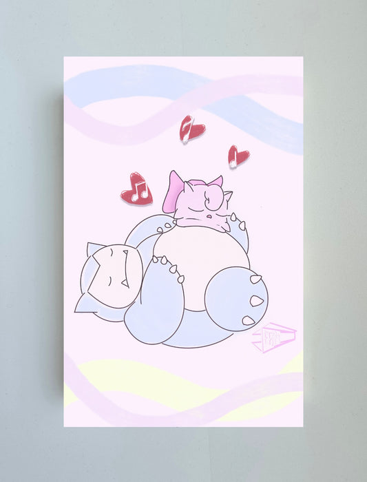 SNORLAX AND JIGGLY PUFF POSTER