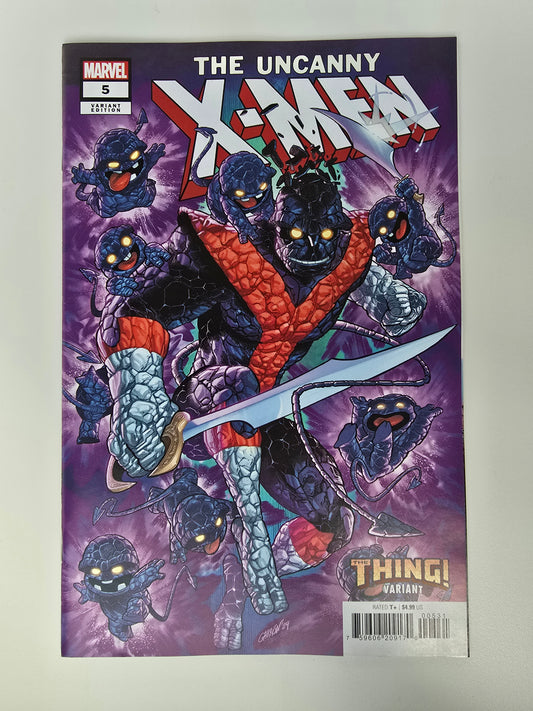 UNCANNY X-MEN #5 JAVIER GARRON THE THING VAR