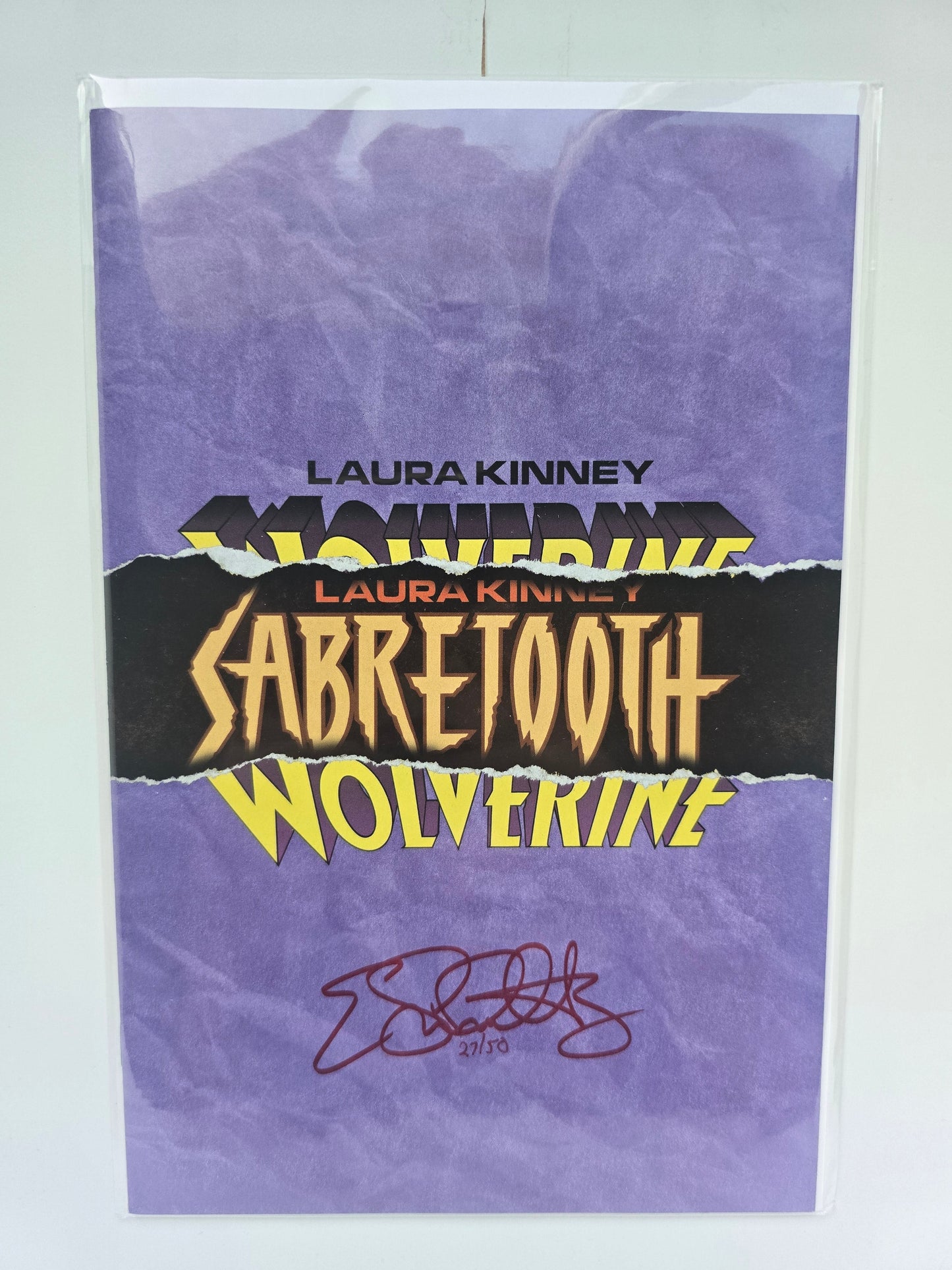 SIGNED!! WOLVERINE #10 (+TICKET AUTH) SIGNED BY ERICA SCHULTZ FORESHADOW LOGO VARIANT DF LAURA KINNEY