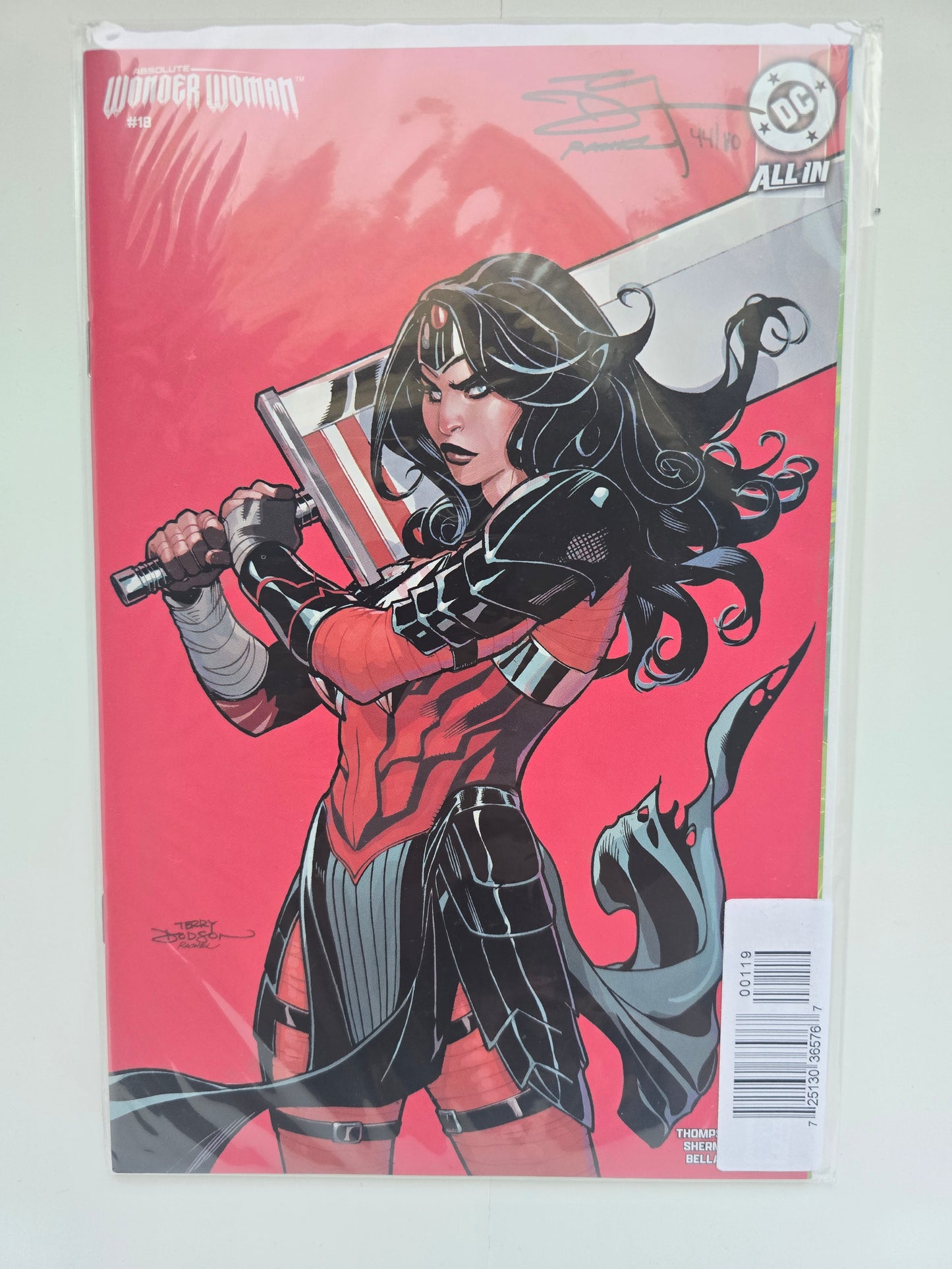 SIGNED!!! ABSOLUTE WONDER WOMAN #18 VARIANT SIGNED BY TERRY DODSON & RACHEL DODSON