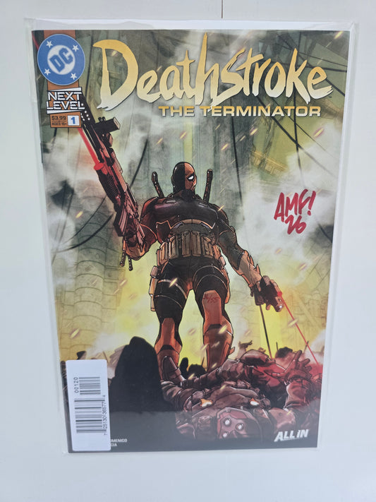 SIGNED!!! DEATHSTROKE THE TERMINATOR #1 SIGNED BY TONY FLEECS