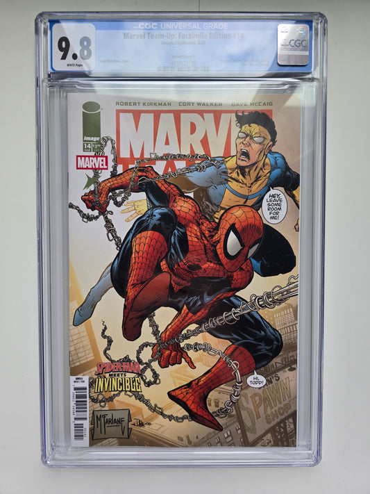 MARVEL TEAM UP #14 FACSIMILE EDITION TODD MCFARLANE & DAVE MCCAIG VARIANT CGC GRADED