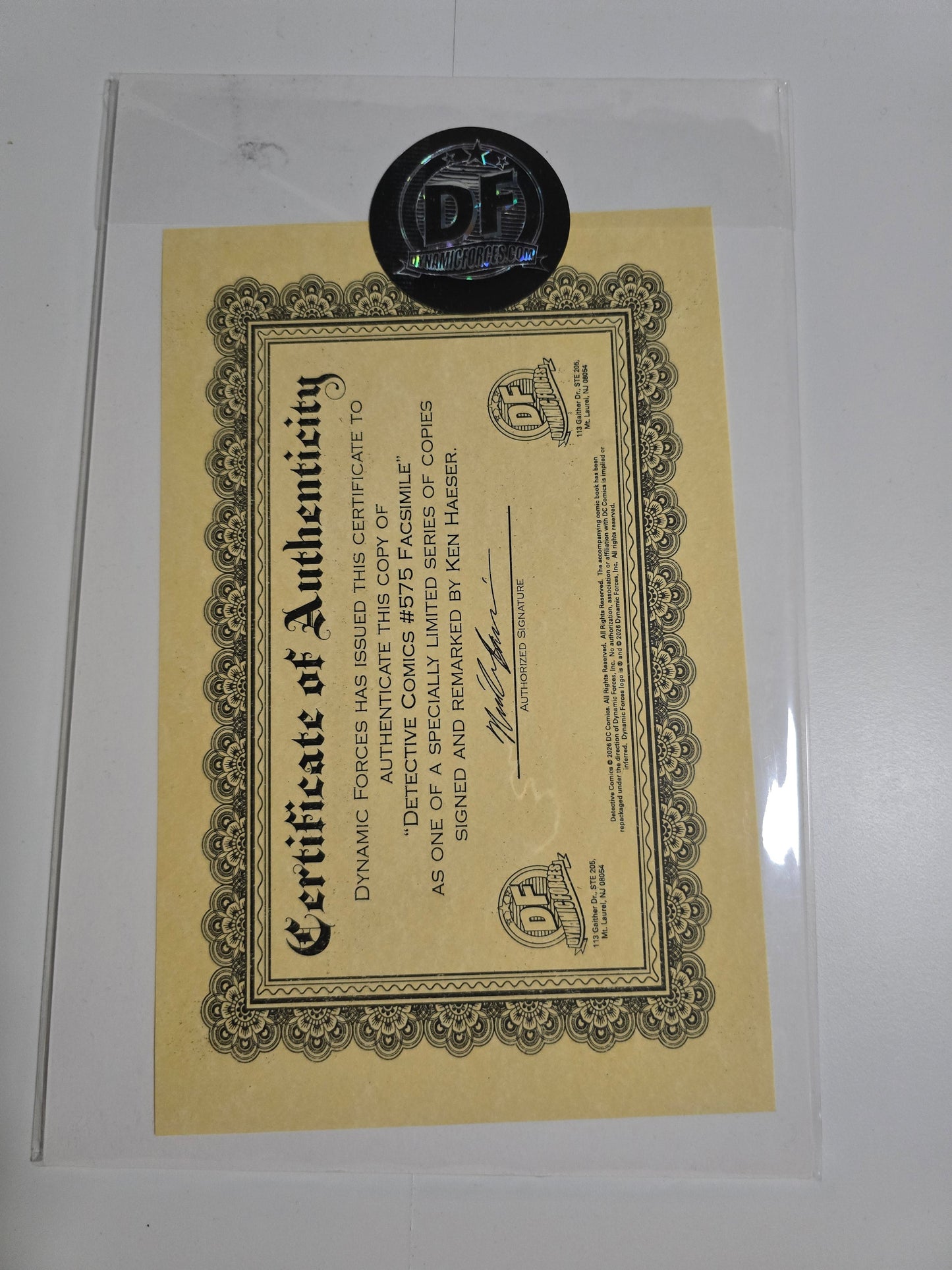 SIGNED SKETCH!!! (+TICKET AUTH) DETECTIVE COMICS #575 SIGNED AND REMARKED BY KEN HAESER WITH A BATMAN HOMAGE SKETCH