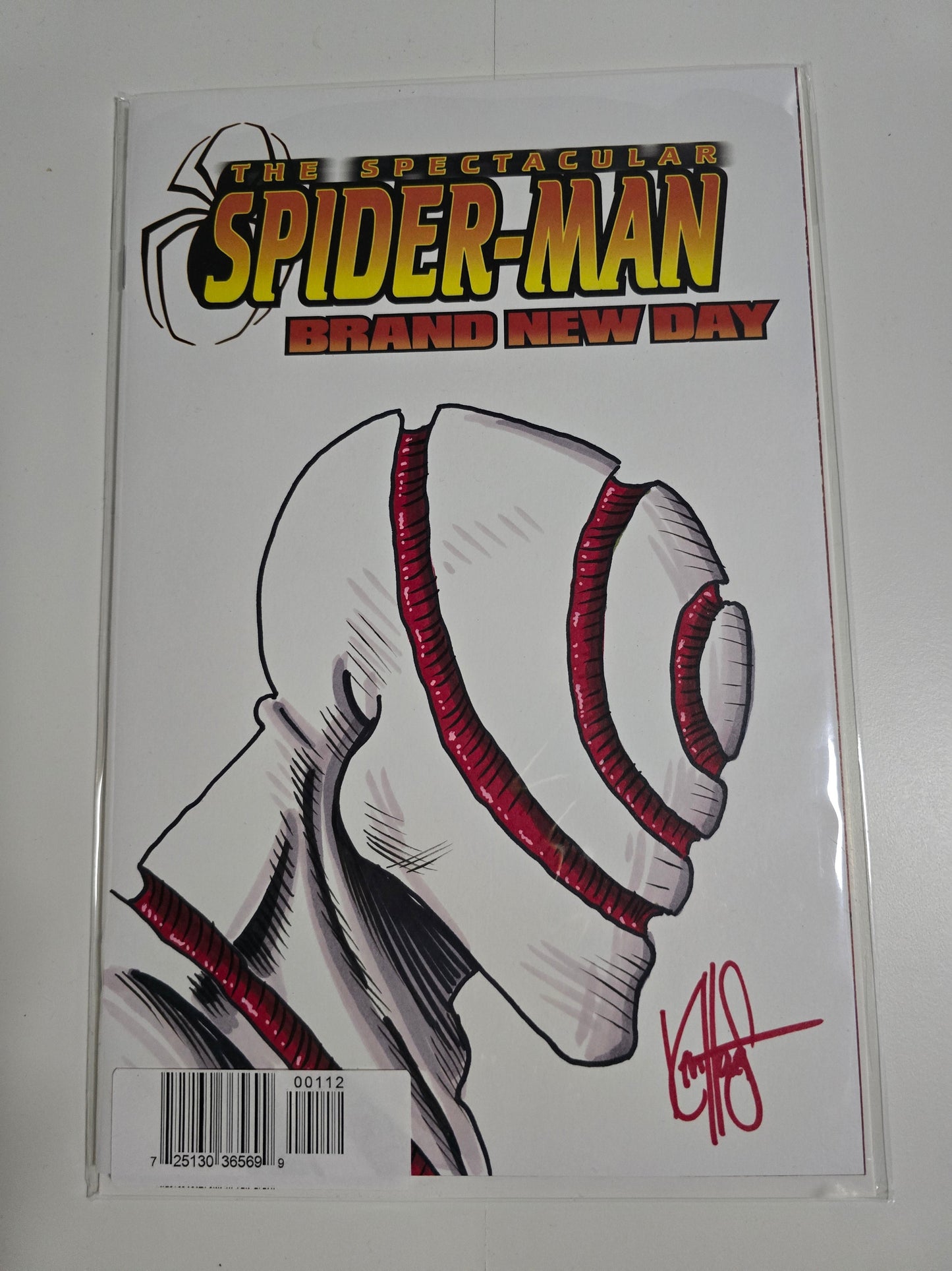 SIGNED SKETCH!!! (+TICKET AUTH) MARVEL COMICS COMMISSIONED COVER ART SPIDERMAN BLANK VARIANT SIGNED AND REMARKED BY KEN HAESER WITH TORMENT