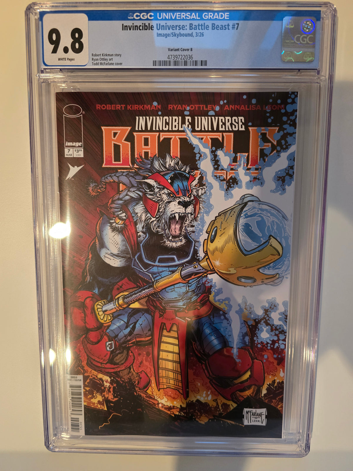 DF INVINCIBLE UNIVERSE BATTLE BEAST #7 TODD MCFARLANE VARIANT CGC GRADED (grade on cert - see photos)