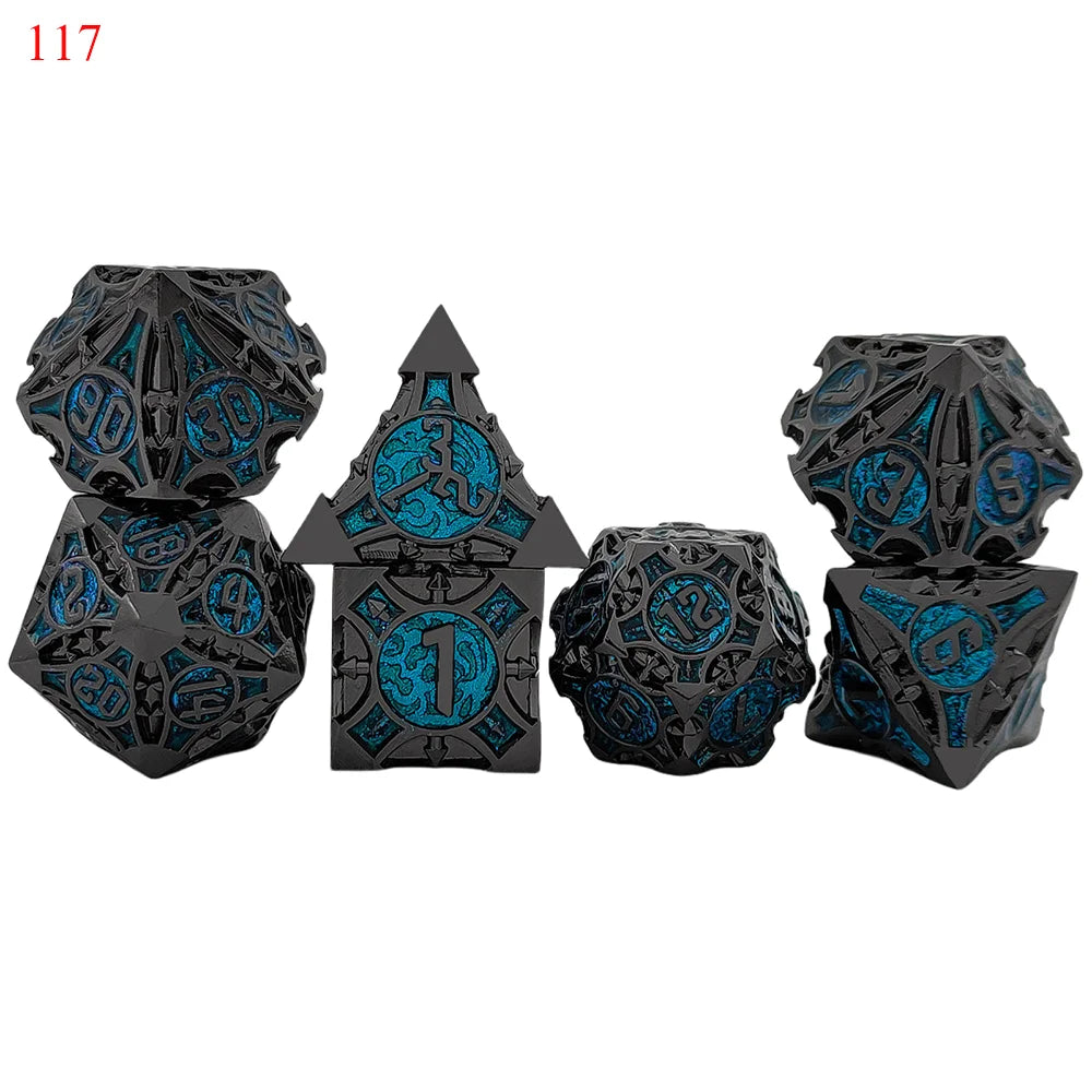 Zinc Alloy Solid Metal Dice DND Polyhedral Dice MTG