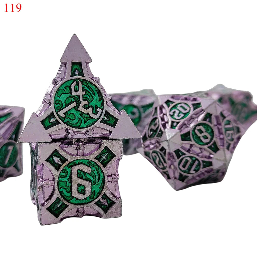 Zinc Alloy Solid Metal Dice DND Polyhedral Dice MTG