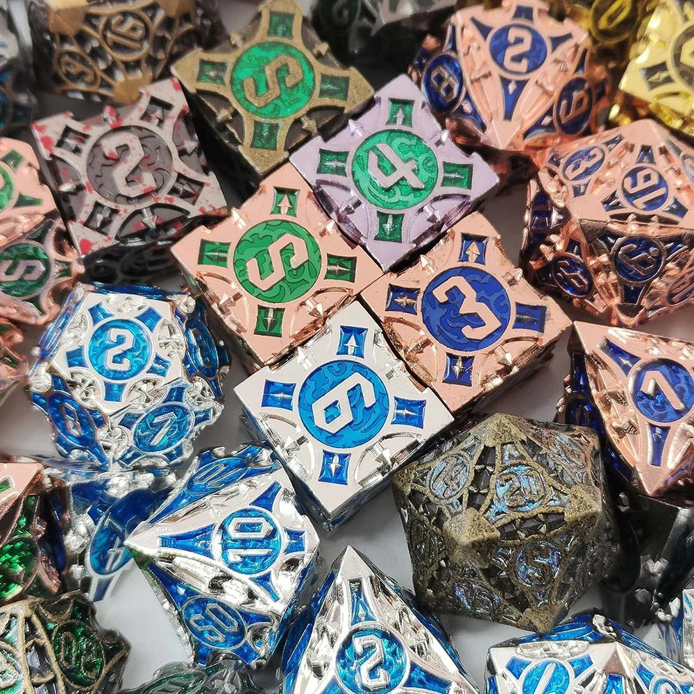 Zinc Alloy Solid Metal Dice DND Polyhedral Dice MTG