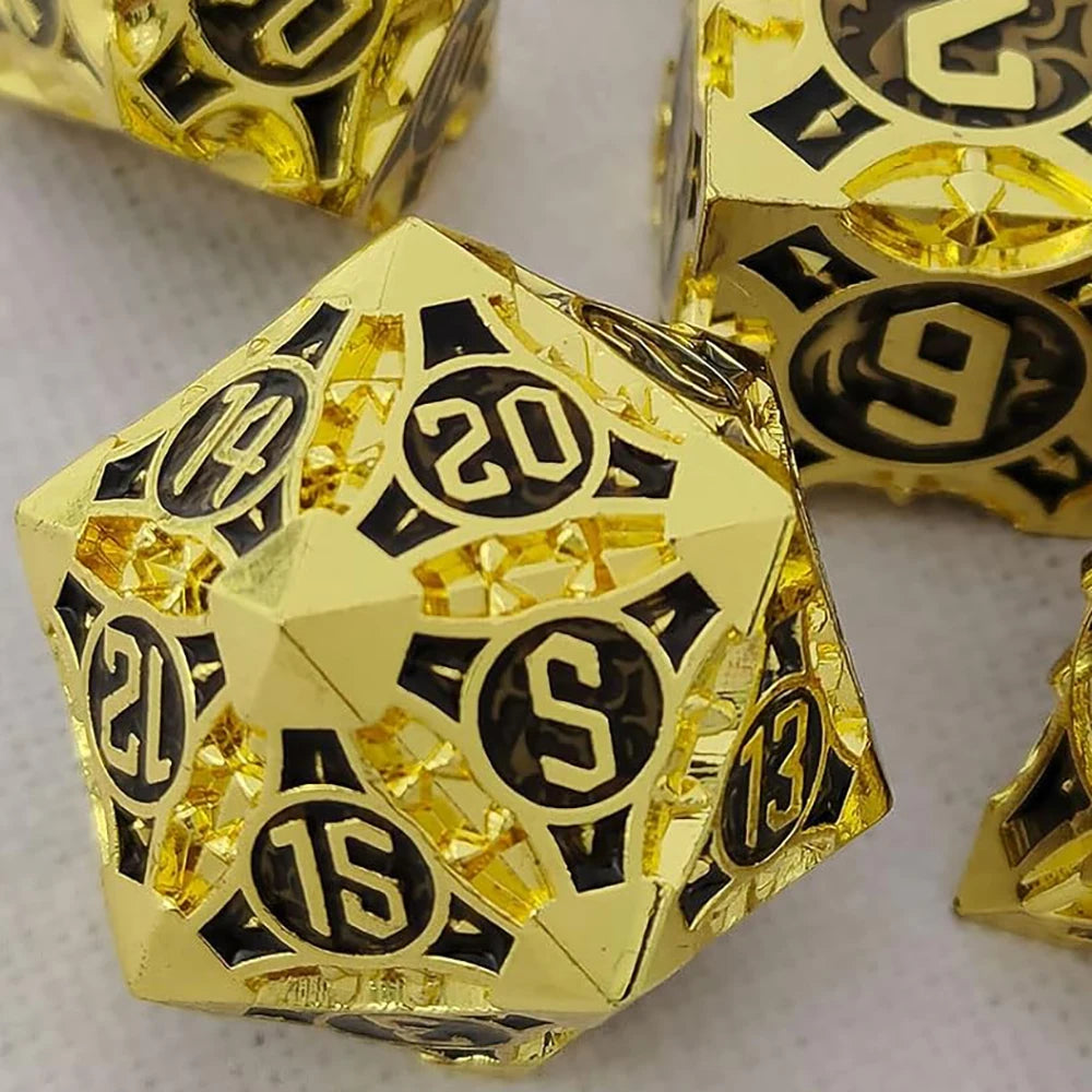 Zinc Alloy Solid Metal Dice DND Polyhedral Dice MTG