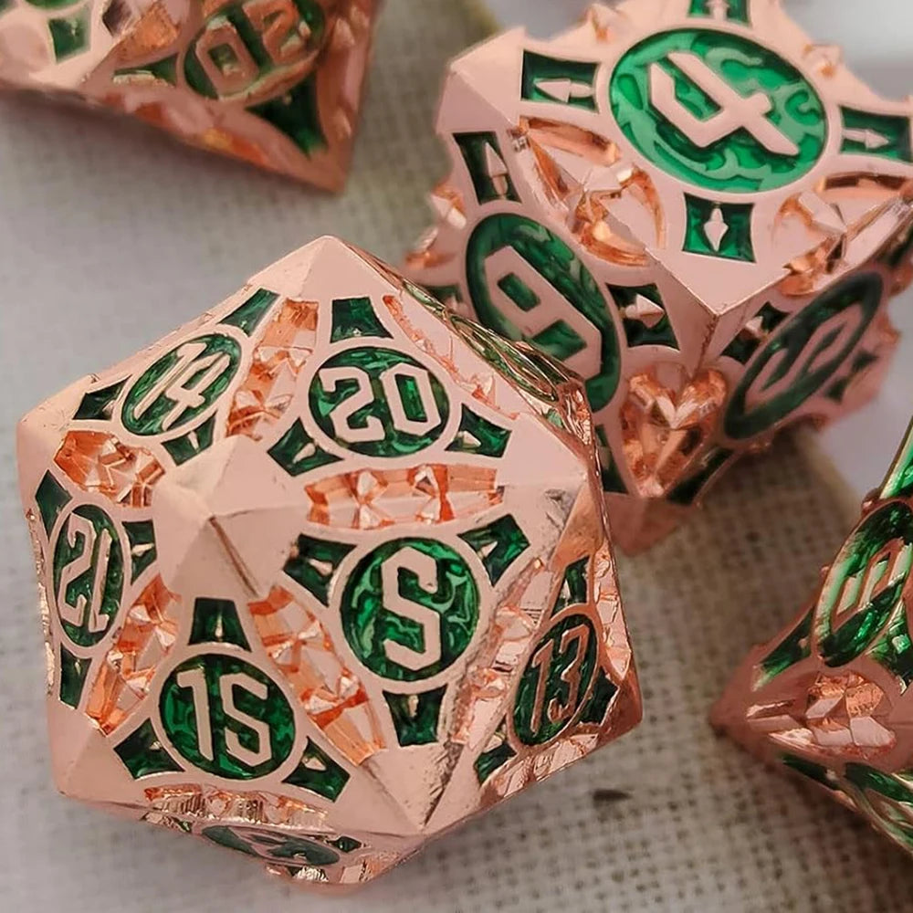 Zinc Alloy Solid Metal Dice DND Polyhedral Dice MTG