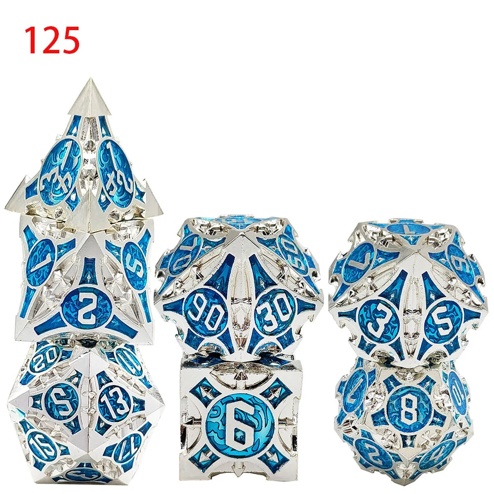 Zinc Alloy Solid Metal Dice DND Polyhedral Dice MTG