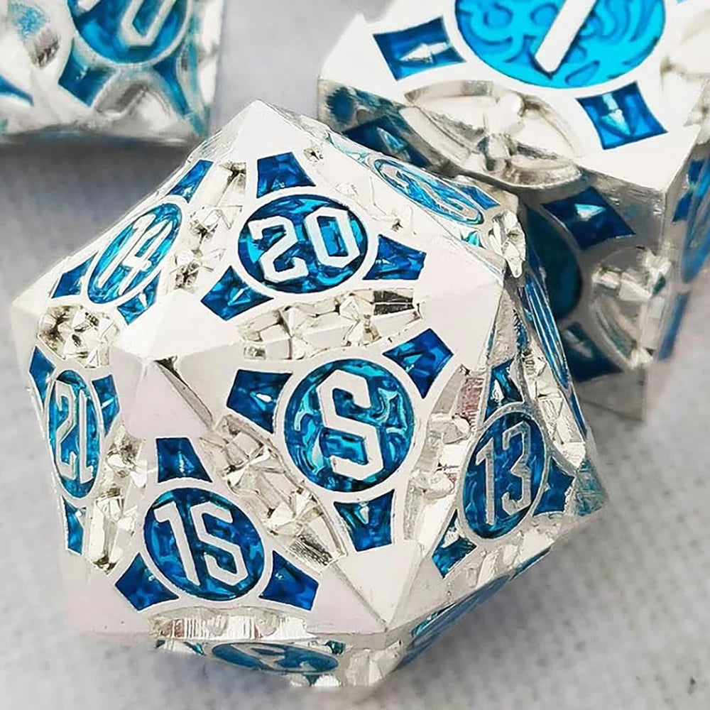 Zinc Alloy Solid Metal Dice DND Polyhedral Dice MTG