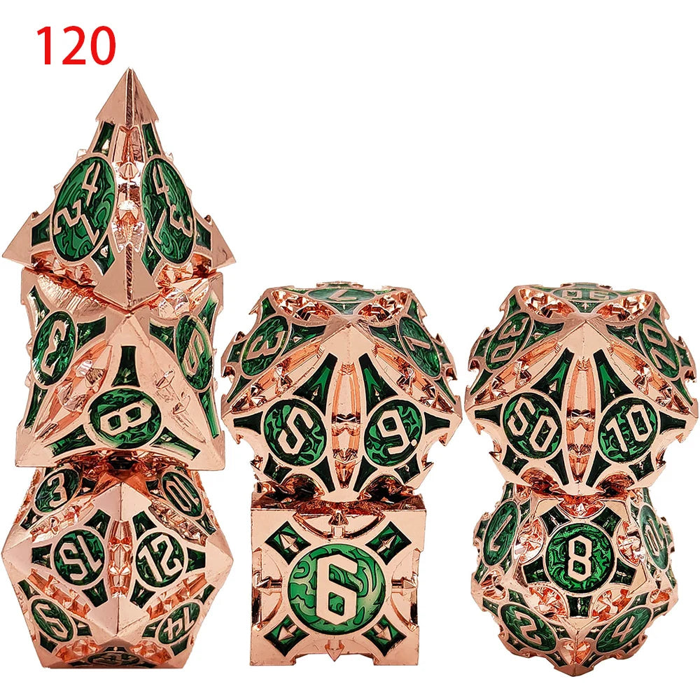 Zinc Alloy Solid Metal Dice DND Polyhedral Dice MTG